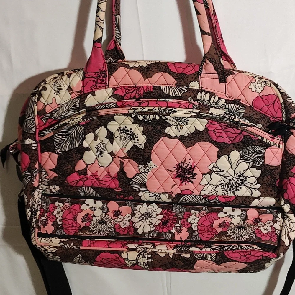 Vera Bradley Floral Pink and Brown‎ Women's Bag